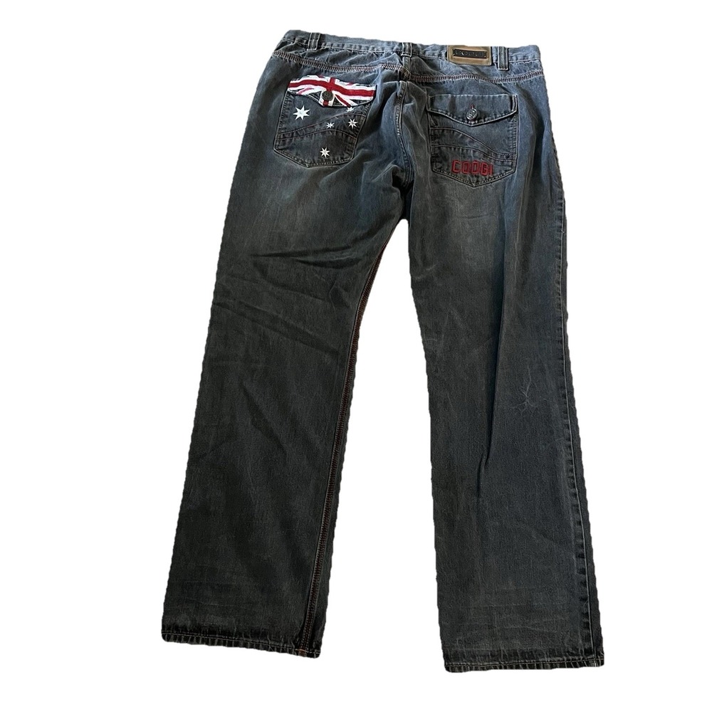 COOGI Australia Jeans Mens 42x34 Gray Y2K Embroidered Patch Denim - Picture 3 of 10